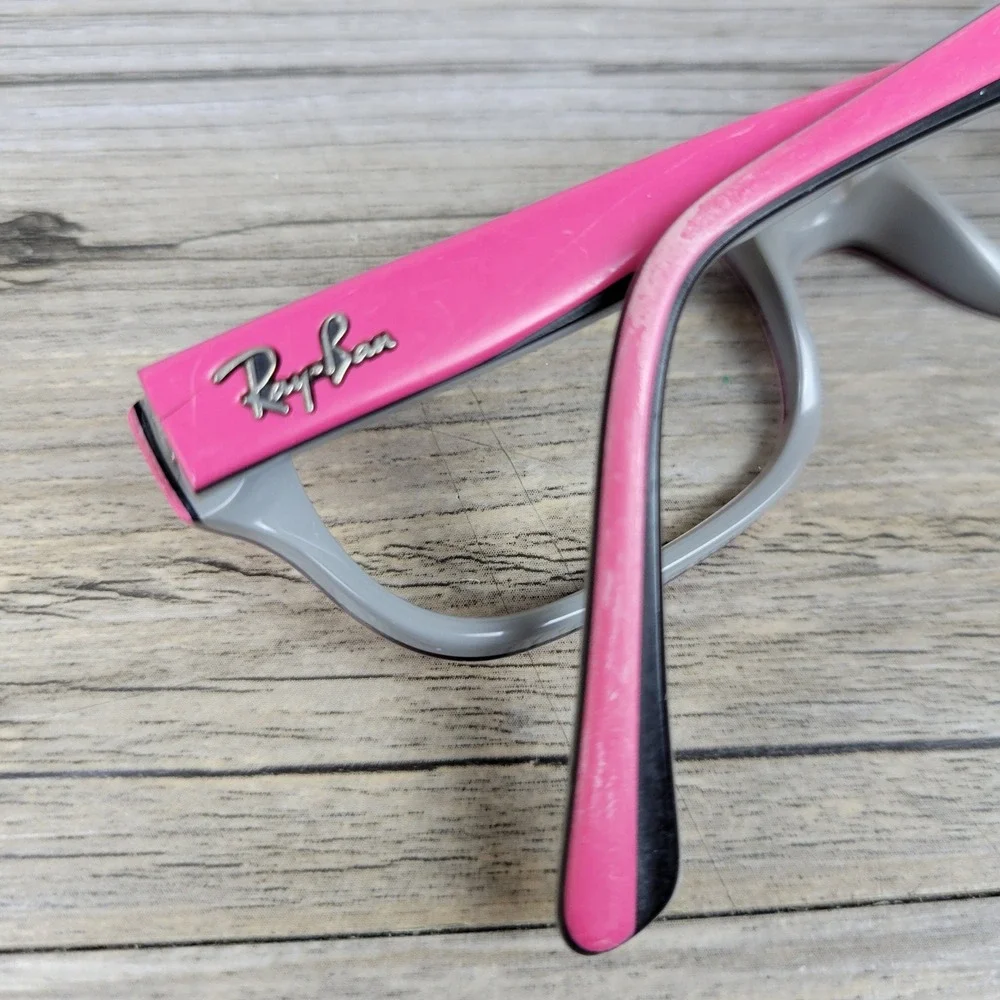 Ray-Ban Eyeglass Frames RB 1527 3575 Pink Gray Rectangular Kids 45-15-125